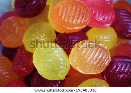 Candy mix. Sweets. Fruit candy. Candies of different colors.