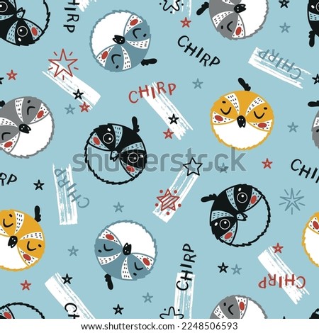 Little Funny Bird Face Seamless Pattern. Cute Chick. Quail Bird Head. Vector Cartoon Little Baby Animal. Vector Childish Background for Kids Fashion Design