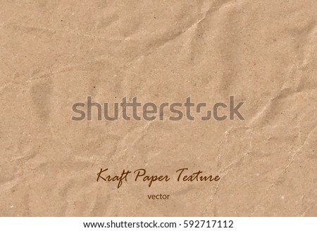 Vector kraft paper sheet. Brown rough paper texture. Wrapping
