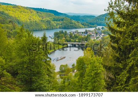 Similar – Image, Stock Photo Lake Rursee, Eifel Germany