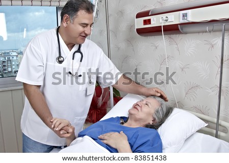 Male doctor visit patient