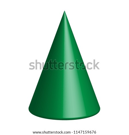 3d vector geometric figure of a cone. Isolated on white background.