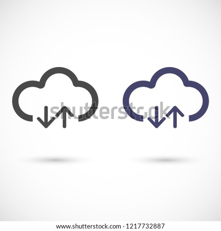 cloud download vector icon 10 eps