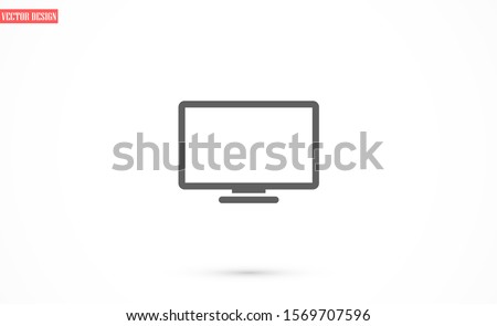 Monitor vector icon. Monitor for watching videos. Monitor screen for watching movies icon. full hd screen. icon. flat icon design