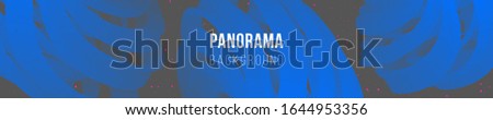 Fluid bright colored panorama. Abstract liquid shapes composition. 3D effect with blend gradient. Colors name: Brandeis blue, Davy's grey. Eps10 vector illustration.