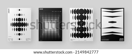 Abstract Posters Design kit. Vertical A4 format. Modern placard collection. Refraction and Distortion Glass Effect. Minimal vector illustration.