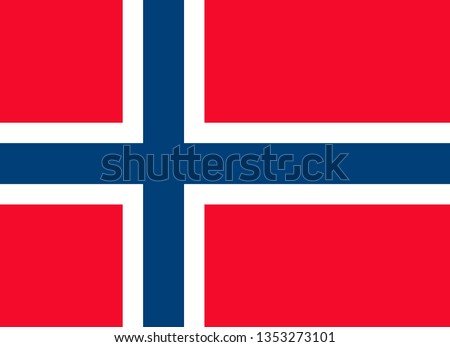 Norwegian or Kingdom of Norway official flag symbol flat vector