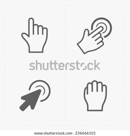 Pixel cursors icons on white.Vector Illustration.