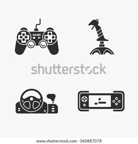 four flat game icons