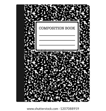 Composition Book - Black composition notebook with copy space isolated on white background