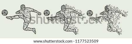 Soccer player / football player abstract design particles