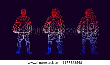 Football, Soccer player / football player abstract design particles