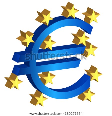 Euro currency sign on the white background. Vector.