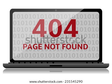 404 Error file not found on laptop screen