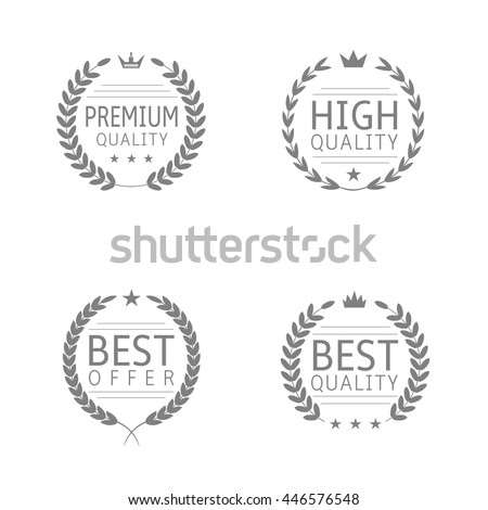 Premium quality, High quality, Best offer, Best quality. Award label set