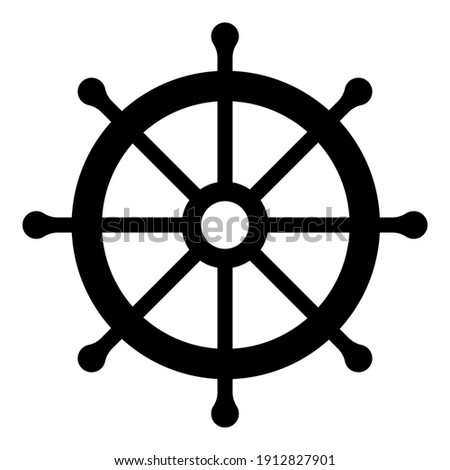 Ship steering wheel icon on a white background