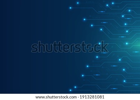 Electronic circuit board close up. Motherboard digital chip. High-tech technology background