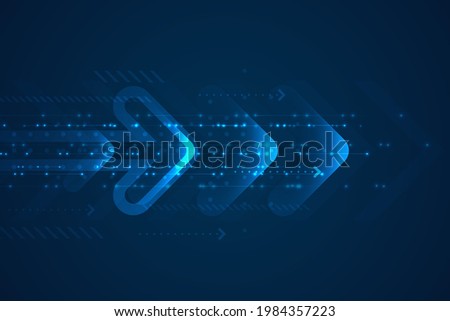 Abstract arrow direction. Technology background. High speed. Hi-tech. 