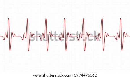 Heartbeat and cardiogram. Pulse line.