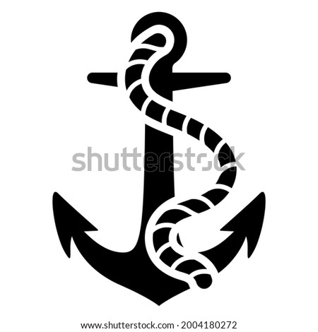 Ship anchor icon on white background