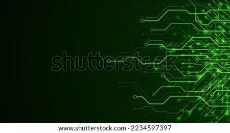 Circuit board. Motherboard. Green technology background. 