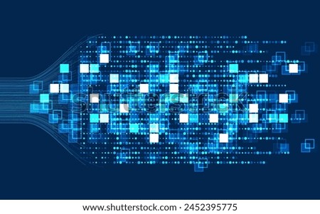 Big data visualization. Social network, financial analysis of complex databases. Data mining. Vector technology background. Information analytics concept. 