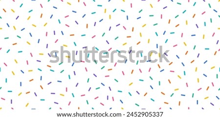 Colorful sprinkles banner background, colorful falling decorative sprinkles background