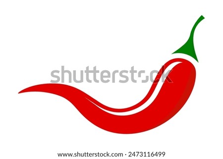 Red hot chili pepper icon on white background