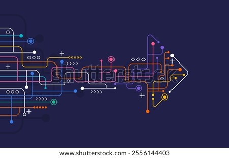 Abstract arrow direction. Technology background. High speed. Hi-tech