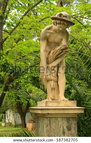 Ancient Greek statues in the park