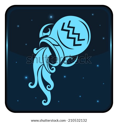 Aquarius zodiac sign. Vector Illustration