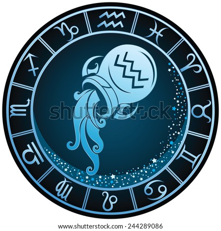 royalty free aquarius zodiac sign in the golden 185143763 stock