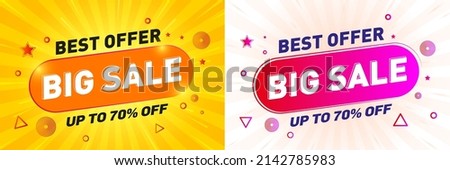Big sale logo Unit, sale banner design template, discount app icon, Sale offer, Logo design, Sticker, Concept, Greeting Card Template, Icon,  Stock foto © 