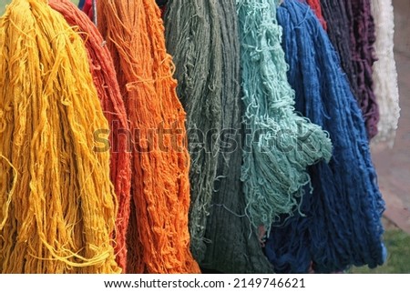 Hanks of dyed wool, Peru
 Stock fotó © 
