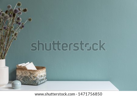 Similar – Image, Stock Photo flower vase and coffee cup on the balcony