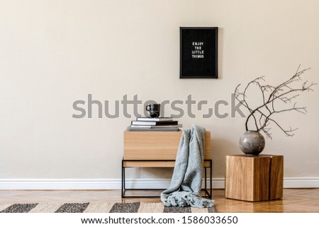 Similar – Image, Stock Photo Stage-ready | indoor plant in the window, framed by light-coloured curtains, photographed from the outside.