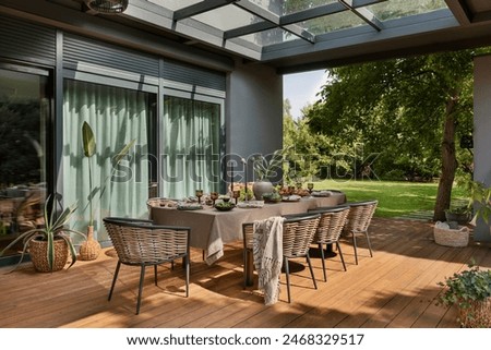 Similar – Image, Stock Photo garden table Garden