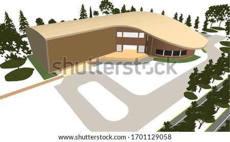 3D illustration of renovation building project