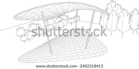 3D illustration of parametric pavilion