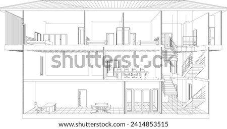 3D illustration of building project