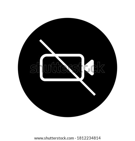 Video camera off button trendy flat style icon. camera off symbol for your web site design, logo, app UI.