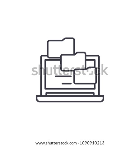 Catalogued database linear icon concept. Catalogued database line vector sign, symbol, illustration.