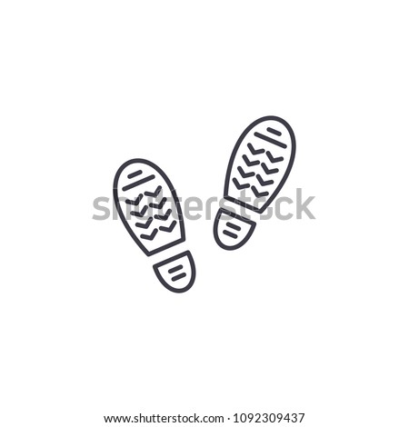 Shoe prints linear icon concept. Shoe prints line vector sign, symbol, illustration.