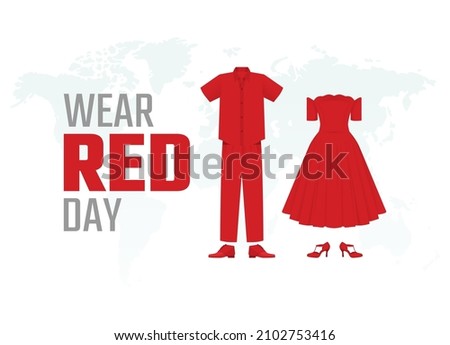 vector graphic of wear red day good for wear red day celebration. flat design. flyer design.flat illustration.