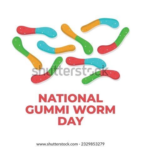 vector graphic of National Gummi Worm Day good for National Gummi Worm Day celebration. flat design. flyer design.flat illustration.