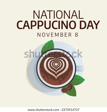 Flyers promoting National Cappuccino Day or associated events may be made using vector pictures concerning the holiday. design of a flyer, a celebration.