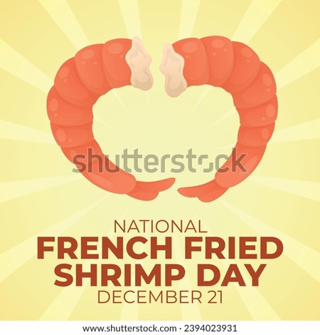 Flyers honoring National French Fried Shrimp Day or promoting associated events might include vector graphics highlighting the holiday. design of flyers, celebratory materials.