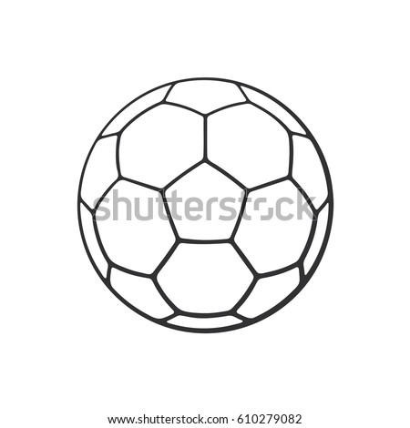 Vector illustration. Hand drawn doodle of leather soccer ball. Sports equipment. Cartoon sketch. Decoration for greeting cards, posters, emblems, wallpapers