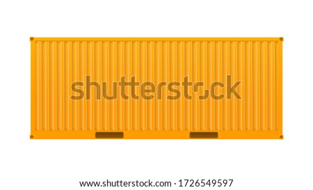 Yellow freight container.
Large container for ship isolated on a white background. Vector.