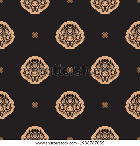 Seamless pattern with the face of an eagle. Good covers, fabrics, postcards and printing. Vector illustration.